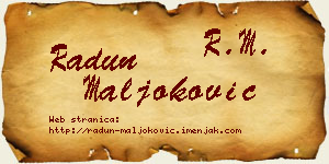 Radun Maljoković vizit kartica